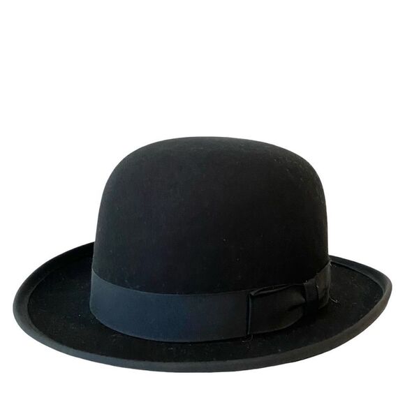 The Godfather Derby Black Hat 100% Wool in Men's Size Medium Made in USA - Picture 2 of 7
